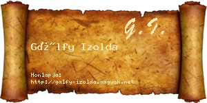 Gálfy Izolda névjegykártya